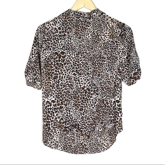 NWT 1 State 1/2 sleeve animal print twist top size XS - Picture 7 of 7